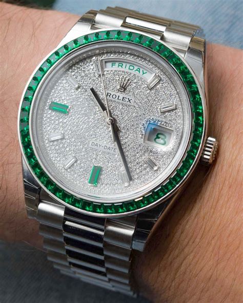 rolex emerald face day date|rolex day date.